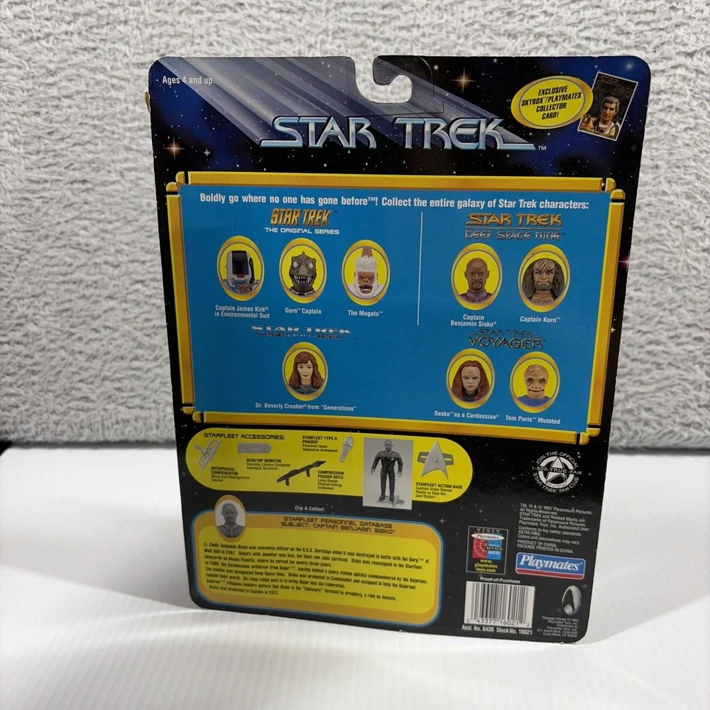 VINTAGE 1996 Playmates Star Trek: Captain Benjamin Sisko Action Figure + Card